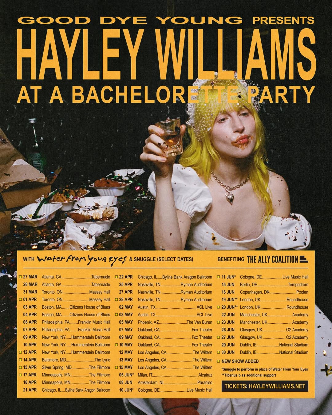Water From Your Eyes Hayley Williams At A Bachelorette Party Tour Poster 2026